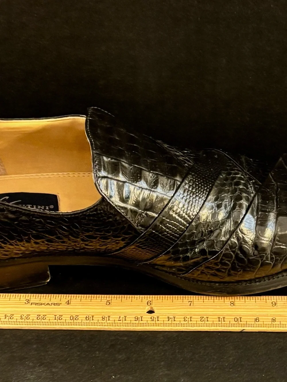 Giorgio Brutini Genuine Snakeskin Dress Loafers Men’s 11M Black Leather Slip On
